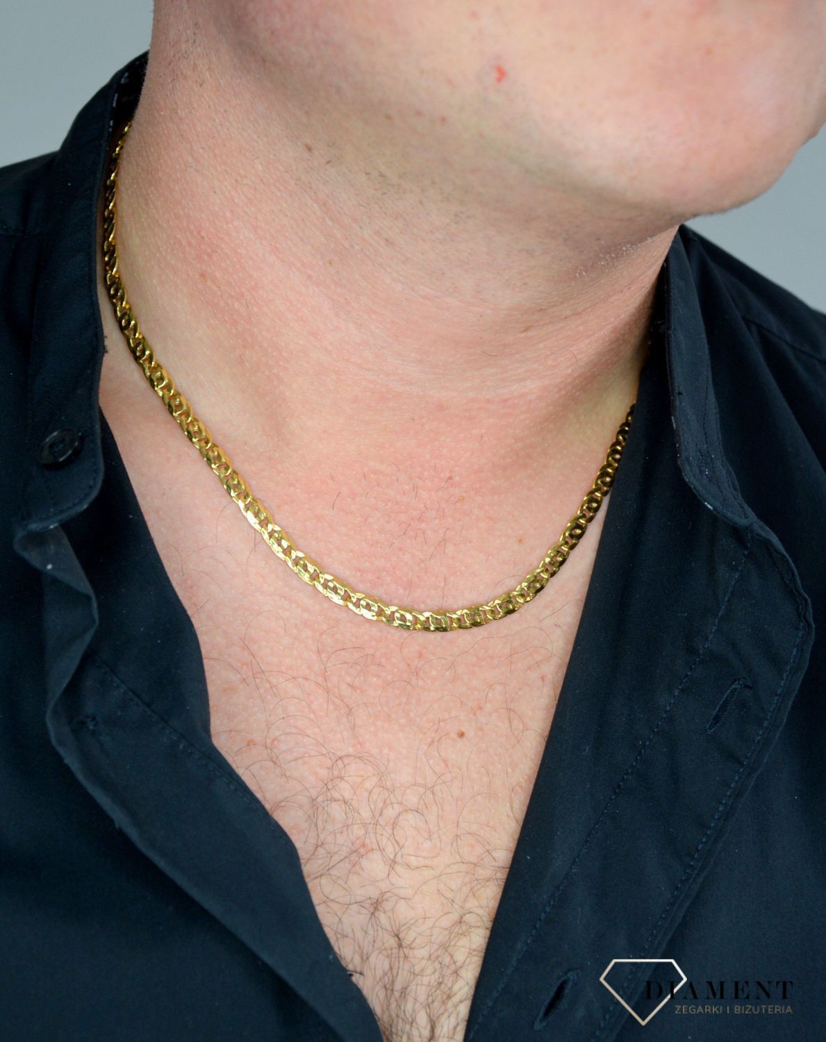 Złoty łańcuszek 585 o szerokości 5 mm DIA-LAN-1249-585 5mm.jpg